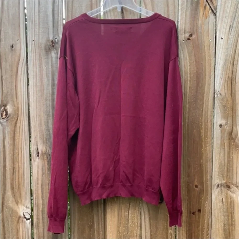 Take 50% OFF- Oxford Golf Burgundy V-neck Sweater, Size-XXL